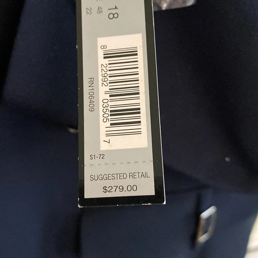 Men’s navy blue Tahari suit jacket
